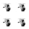 Service Caster 4 Inch Rubber on Aluminum Caster Set with Roller Bearing and Total Lock Brake SCC-TTL30S420-RAR-4 - alternate 1